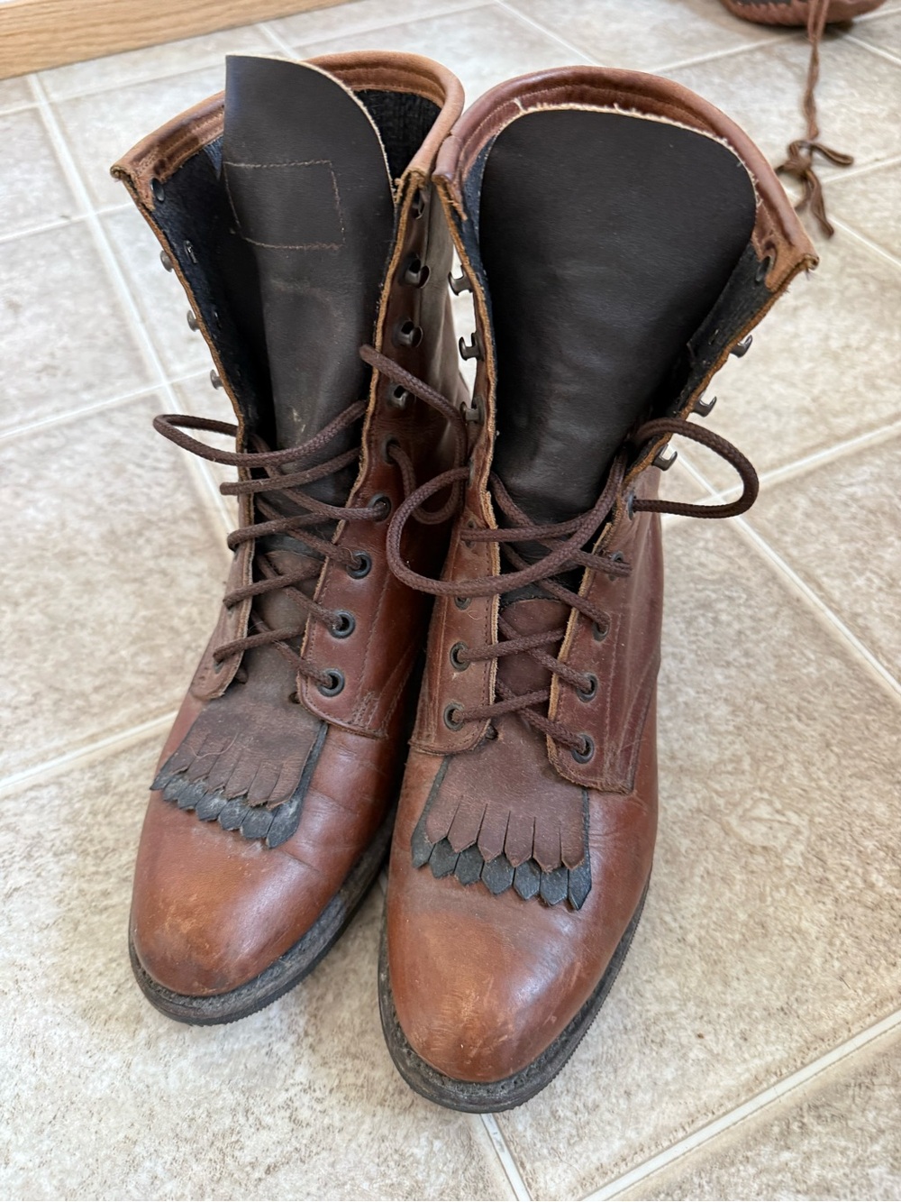 Canada West Brahma Brown Leather Lace-Up riding Boots
